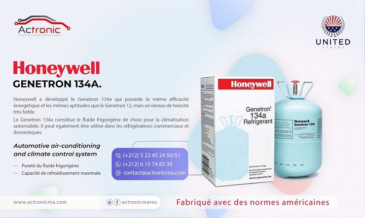 Honeywell Genetron R134a – Gaz Réfrigérant pour la Climatisation &  Réfrigération - Actronic Maroc